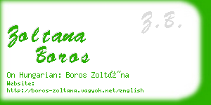 zoltana boros business card